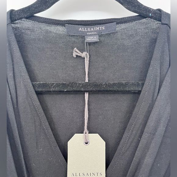 All Saints Women's Black Jayda Jersey Dress‎ Soft Stretchy Size small - Picture 5 of 7